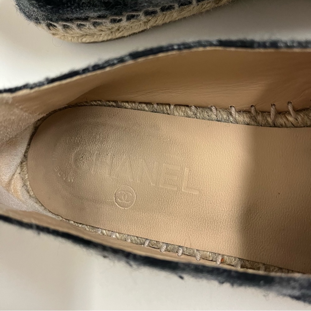 Chanel CC Logo Plaid Wool Espadrilles Size 39 - Picture 5 of 12